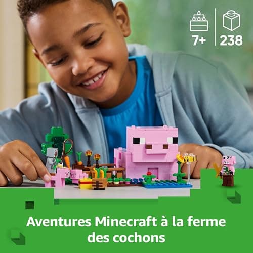 LEGO Minecraft Piglet House Building Toy with Hero Mobs Farm & Forest Biome Figurine - Gift for Gamer, Girl or Boy from 7 Years Old 21268 - Image 3