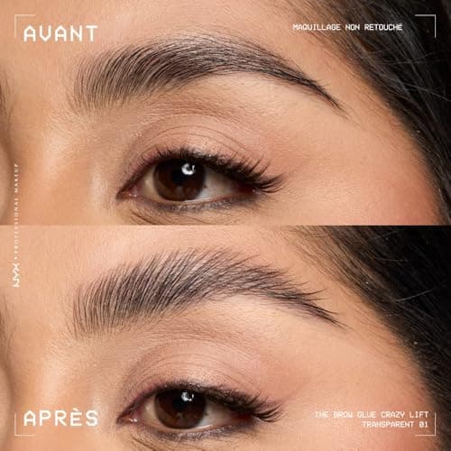 NYX Professional Makeup - Fixing glue - Laminated eyebrows - Lasts up to 24 hours - Vegan formula - Integrated applicator comb - The Brow Glue Crazy Lift - Shade: Transparent (01) - 5 ml - Image 3
