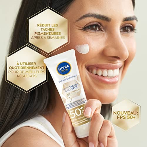 NIVEA SUN Fluide UV visage Luminous 630 FPS 50+ (1 x 40 ml), Protection solaire anti taches à la formule légère et non grasse, Soin visage anti-âge protecteur quotidien - Image 6