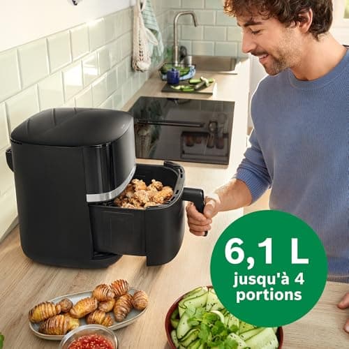 Bosch Air Fryer Series 4, MAF462B0, Oil Free Deep Fryer, 6.1 L, 7 Programs, Dual Heat, Defrost & Keep Warm Functions, Touch Screen, Cooks Up To 65% Faster, Black - Image 4