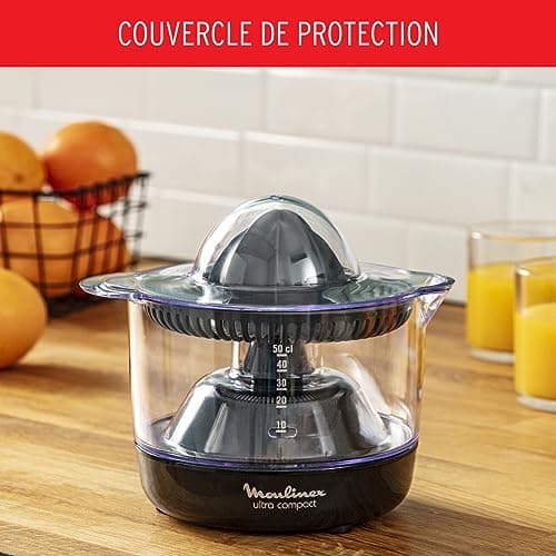 Moulinex Electric Citrus Press, Double Rotation, Capacity 0.45 L, Ultra Compact, Black PC120870 - Image 7