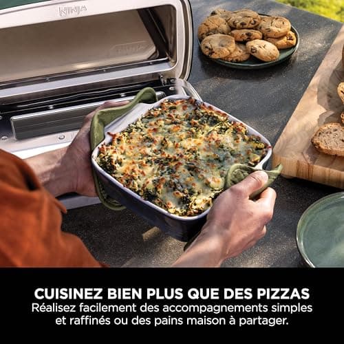 Ninja Artisan Outdoor Electric Oil-Free Pizza Oven and Fryer 4 Cooking Modes, Board, Pizza Knife, 30cm Pizza Stone, Pizza Shovel, Crussti Plate and Basket, Green MO201AMZEU - Image 6