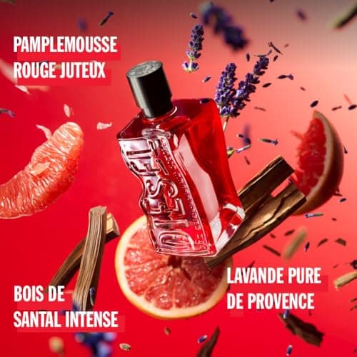 Diesel - D Red - Eau de Parfum Gift Set - Aromatic Fern Fragrance for Men - Fresh and Sensual - Grapefruit, Provence Lavender & Sandalwood - Long-Lasting - 50ml & 10ml - Image 5