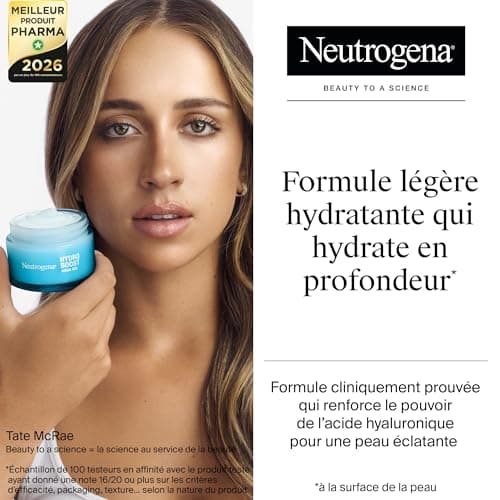 Neutrogena – Aqua-Gel Hydro Boost (pot de 50 ml) – Crème hydratante pour tous types de peaux à l'acide hyaluronique – Gel hydratant pour un teint frais et éclatant - Image 4