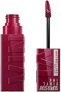 Maybelline New York Maybelline New York - Rouge à Lèvres Liquide - Effet Vinyl Brillant - Longue Tenue - SuperStay Vinyl Ink - Teinte : Unrivaled (30)