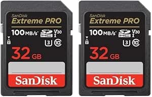 SanDisk 32GB Extreme Pro SDHC + RescuePRO Deluxe Card, Up to 100MB/s, UHS-I, Class 10, U3, V30 (Pack of 2)