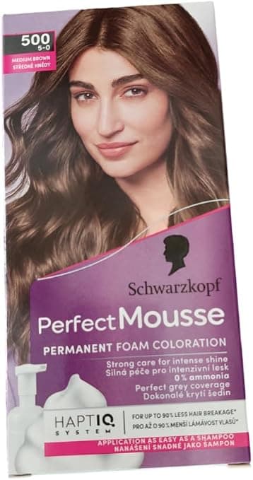 Parfait Schwarzkopf Mousse Permanent Hair Colour 500 Medium Brown - Image 1