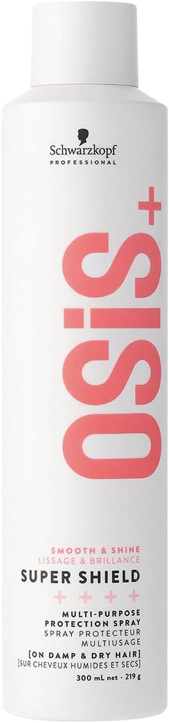 Schwarzkopf Professional OSiS Super Shield Multi-Purpose Heat Protection Spray for Long Hair Anti-Pollution Antibacterial Reduce Tangle Against Dull Complexion 300ml - Image 1