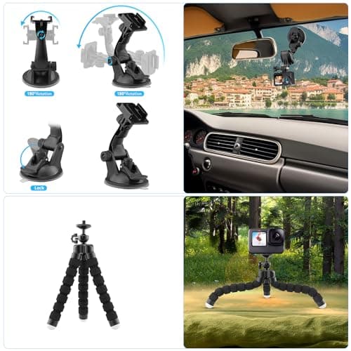 Sports Camera Accessories Kit, Compatible with GoPro, AKASO, Campark, Crosstour, APEMAN, COOAU, Apexcam, WOLFANG, Surfola, SJCAM - Image 7