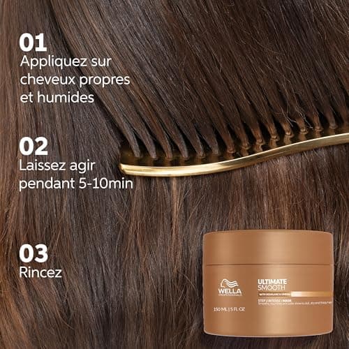 Wella Professionals Ultimate Smooth Nourishing Hair Mask with Squalane & Omega-9 for Dry, Dull, Frizzy Hair (500ml) - Image 6