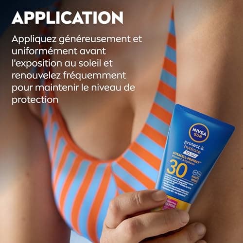 NIVEA SUN Lait solaire Protect & Hydrate format voyage FPS 30 (1 x 50 ml), Crème solaire hydratation 48H, Protection anti UV à la formule agréable - Image 7
