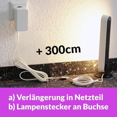 Wicked Chili 2 x 300cm Extension for Philips Hue Play Lightbar 3m Extension Light Bar Lamp for Power Adapter S021LM2400088 (White) - Image 4
