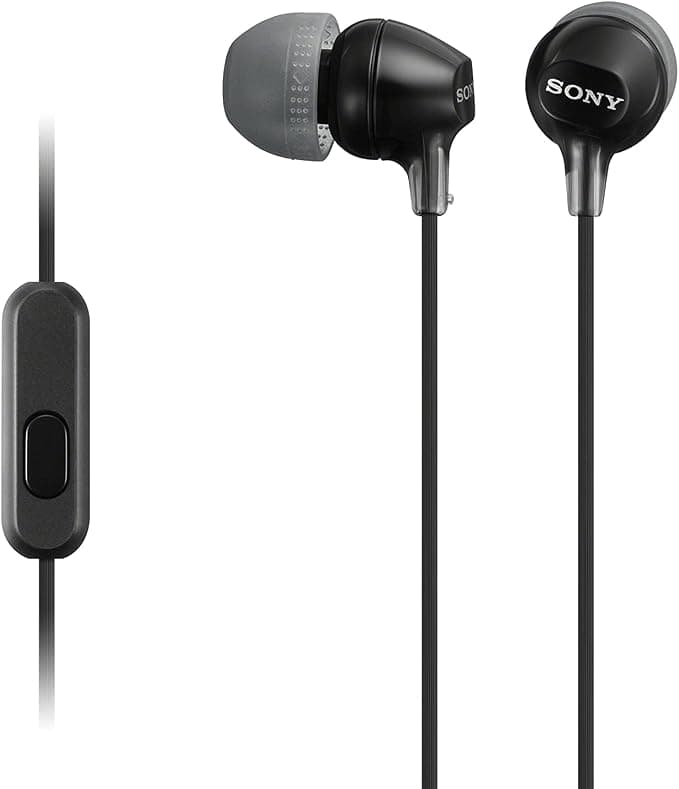 Sony MDR-EX15APB In-ear Earphones with Microphone - Black - Image 1