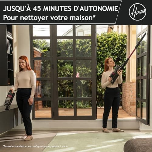 Hoover HF1 Plus Cordless Vacuum Cleaner Powerful Lightweight Flexible Tube, 165 W, Anti-Tangle Brush, Multi-Floor LED Lighting, Turbo Mode, 1 Click Empty, Removable Battery, Parking Position HF1P10HX - Image 4