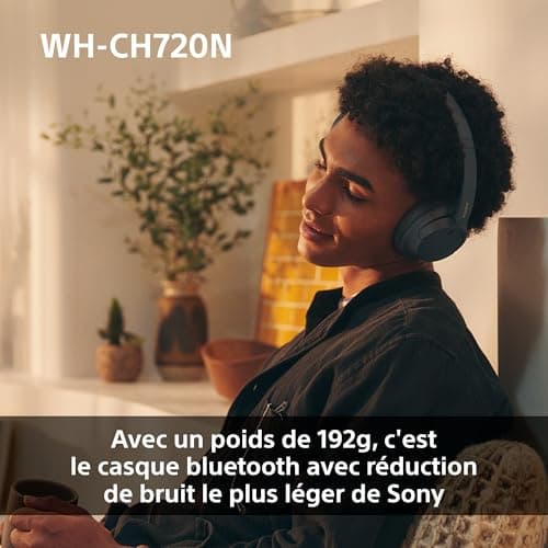 Sony WH-CH720N - Casque Bluetooth sans Fil à réduction de Bruit - Micro intégré - jusqu'à 35 Heures d'autonomie et Charge Rapide - Noir - Image 6