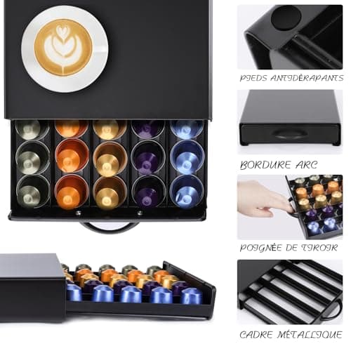 Masthome Nespresso Capsule Holder, 45-Piece Nespresso Pod Storage, Coffee Capsule Holder with Non-Slip Bottom, Capsule Dispenser for Home, Office, Kitchen - Image 7