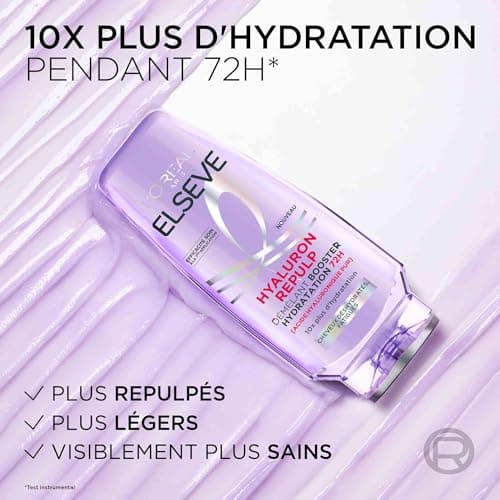 L'Oréal Paris - Re-Hydrating Detangler for Dehydrated and Tired Hair - 72H Hydration - Shine - Flexibility - With Hyaluronic Acid - Elseve Hyaluron Repulp - 200 ml - Image 6