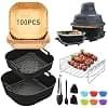 Air Fryer Accessories for Ninja Crispi 3.8L, 13 Pcs with Air Fryer Silicone Mould, Grid Racks, Paper Baking Air Fryer, Mould Cake etc, for Airfryer Crispy FN101 - Image 2
