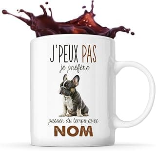 French Bulldog Mug Spend Time Name Name Personalised Coffee Tea Mug Gift Idea Man Woman Original for Dog Owner