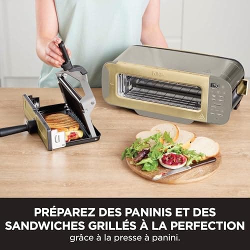 Ninja Foodi ST202EUSTGD 3-in-1 Toaster, Grill and Panini Press, 7 Cooking Functions, Includes Panini Press, Baking Tray and Crumb Tray, Stone/Gold, ST202EUSTGD - Image 6
