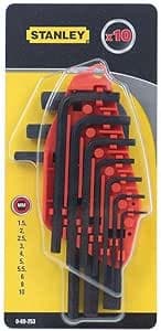 STANLEY Short Allen Key Set (1.5:10mm) 10 Pcs