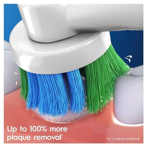 Oral-B Brosse à dents Pro Batterie, Precision Clean - Tête de brosse à dents - Élimine la plaque dentaire - 2 piles incluses - Noir - Image 4
