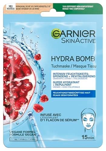 GARNIER Skin Active - Masque Visage Tissu Hydra Bomb - Super Hydratant & Repulpant - À Base De Grenade & Acide Hyaluronique - Vegan & Cruelty Free - Peaux Déshydratées - x1 - Image 2