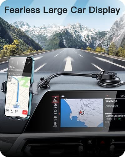 APPS2Car Car Phone Holder, Windshield Dashboard Mount, Adjustable Long Arm Gooseneck Mobile Cradle, Hands-Free Air Vent Holder Universal iPhone 13/12/11 Samsung - Image 7