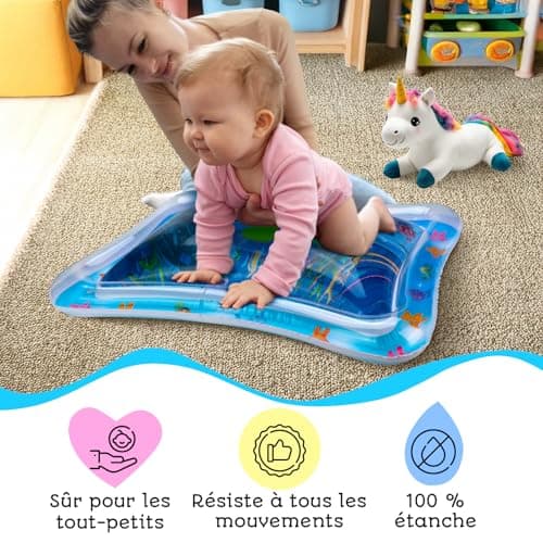 Baby Water Mat - BPA Free Inflatable Sensory Play Mat | Baby Activity & Motor Skills - Non Toxic Water Play Mat Avec Maman - Image 5