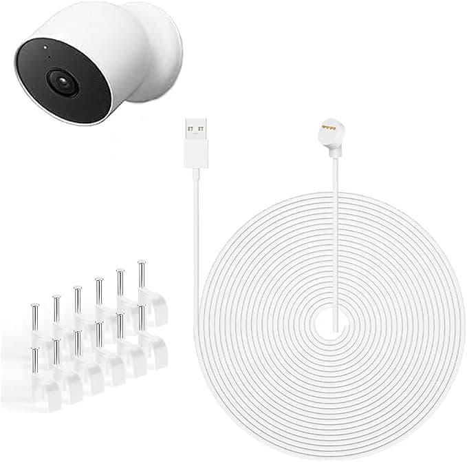 Power Cord for Google Nest Cam Camera (Battery), Magnetic Charging Cable for Google Nest Cam Battery (Battery), Magnetic Charging Cable for Google Nest Cam Battery - Image 1