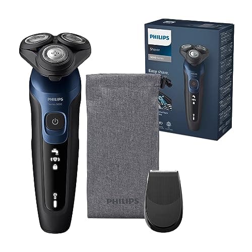 Rasoir Philips Series 5000 - rasoir électrique pour homme Wet & Dry bleu métallisé, avec tondeuse de précision et pochette souple de voyage (modèle S5465/18) - Image 3