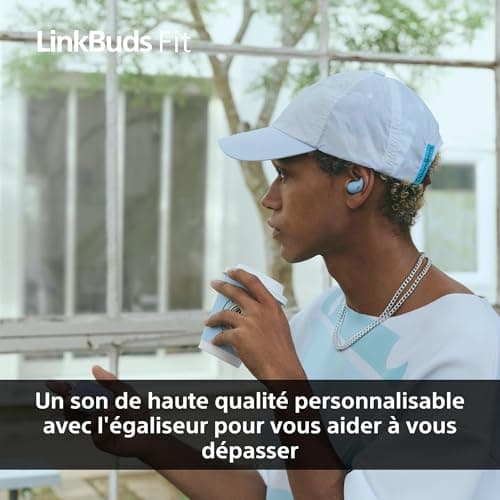 Sony LinkBuds Fit - Ecouteurs Bluetooth sans Fil à réduction de Bruit - Confortables, IPX4, Hi-Res Audio, Mode Ambient Sound, 21h d'autonomie, Connexion multipoint, iOS et Android - Noir - Image 7