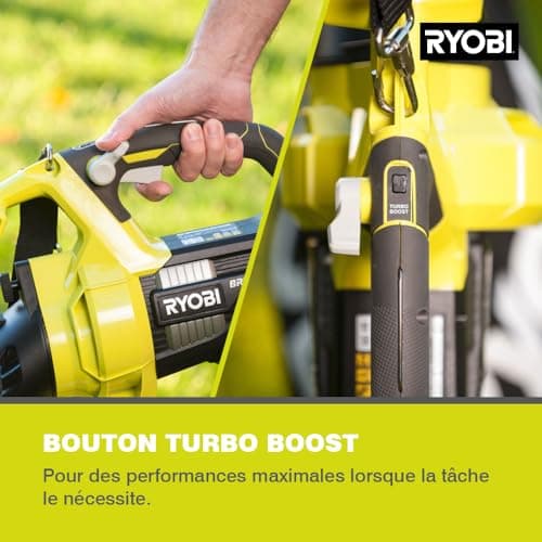 RYOBI - Souffleur Électrique sans Fil Aspiro-Broyeur à Batterie 18V One+ Brushless - Utilisations Nettoyage Feuilles Mortes, Allées, Terrasses, Pelouse et Petits Jardins - 1 Sac Étanche 35L - OBV18 - Image 7