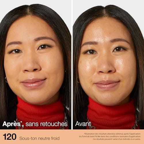 Maybelline New York - Fond de Teint Fluide Fit Me! Matte & Poreless - Peaux normales à grasses - Teinte : 120 Natural Beige - 30 ml - Image 5