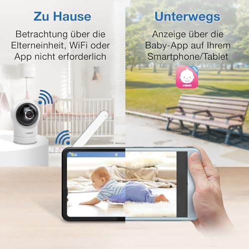 VTech RM7764HD 1080p WiFi Remote Access Baby Monitor, 360° Pan&Tilt, 7" 720p HD Display, HD Night Vision, Soothing Sounds, 2-Way Talk, Temperature Sensor, Motion Detection, iOS & Android - Image 5