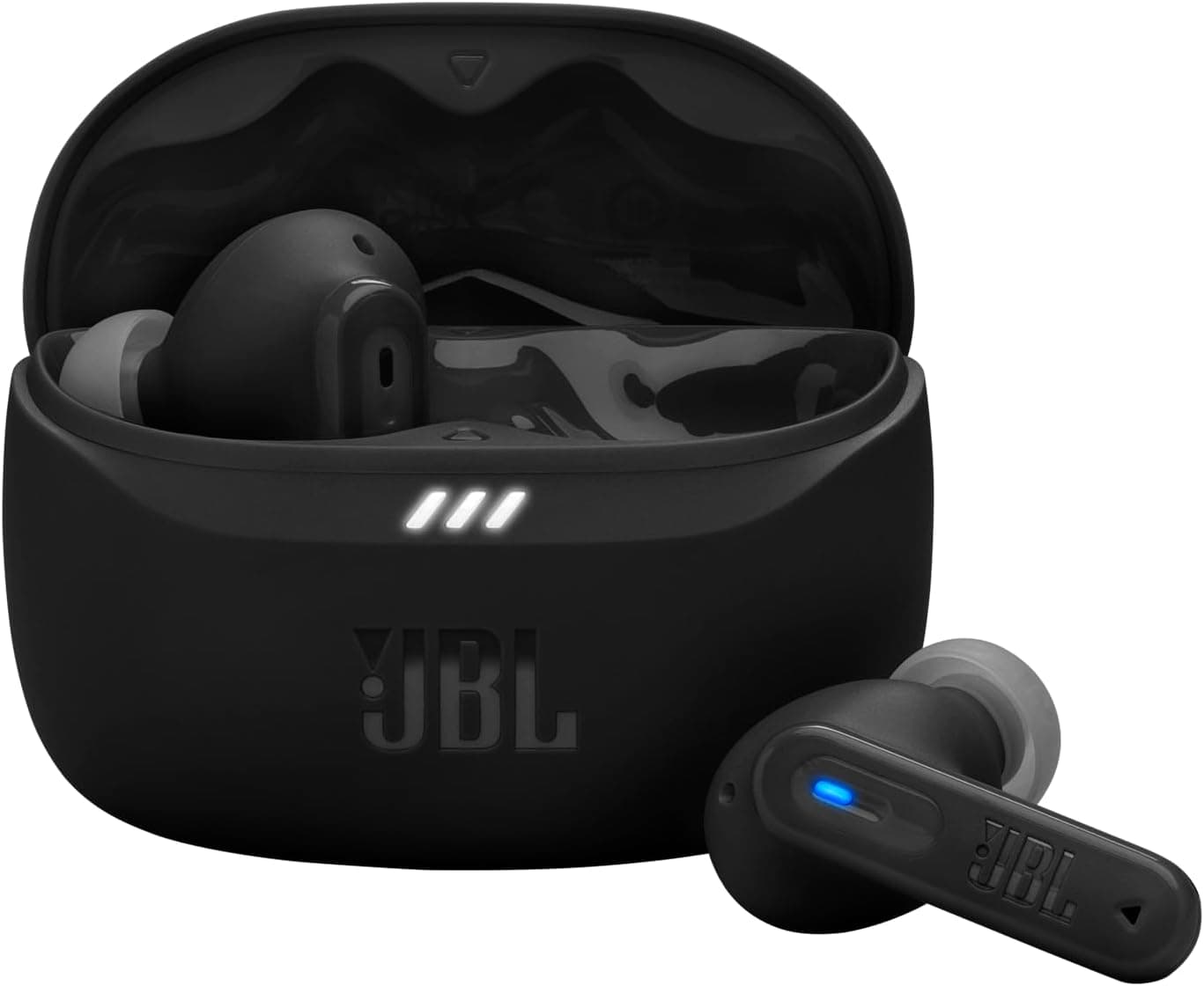 JBL Tune Beam 2, Écouteurs sans Fil Bluetooth, réduction de Bruit, 48 Heures d'autonomie, résistance à l'eau et à la poussière IP54, Connexion multipoint, Conception Intra sur Tige, Noir - Image 1
