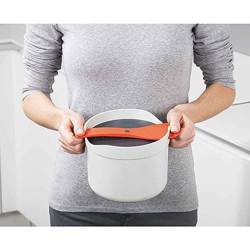 Joseph Joseph - M Cuisine - Microwave Rice Cooker, Multi-purpose, Capacity 2 Litre, with Cooking Instructions, Stone/Orange - Image 7