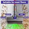 EUARY Brush Compatible with Dyson V7 V8 V10 V11 V15 (with 4 LED Lights) Replacement Brush Head for Carpet, Parquet, Tile, Spazzola (Pure Silver, Silver) - Image 6