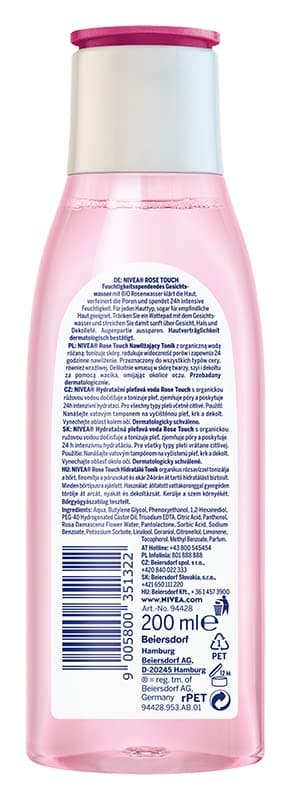 NIVEA Rose Touch Face Moisturizing Facial Tonic with Organic Rose Water 200 ml - Image 3
