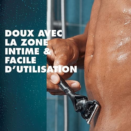 Gillette Intimate Rasoir Manuel Homme, Manche Réutilisable Et 2 Cartouches De Recharge A 5 Lames Anti-Friction Pour Protéger La Peau Du Pubis, Conçu Pour Un Rasage Facile Des Zones Intimes - Image 5