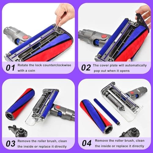 Soft Roller Floor Brush for Dyson V7 V8 V10 V11 V15 Vacuum Cleaner Accessory for Dyson SV10 SV11 SV12 Vacuum Cleaner Soft Roller Electric Brush for Hard Floor - Image 7