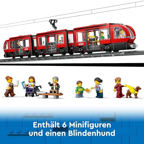 LEGO City Tram with Stop (60423): Rail Extension (60205) - Part of 2024 New Arrivals, Train with Station and Rails - Image 6