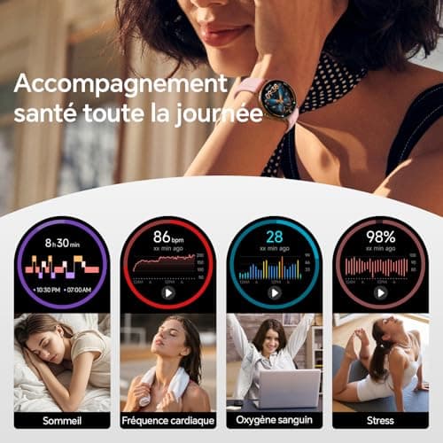 Women's Smart Watch for Samsung, iPhone, Android, 1.27 Inch Women's Smart Watch with Bluetooth Call, Voice of AI, Heart Rate Monitor, Sleep, SpO2, Waterproof IP68, 110+ Sports Modes - Pink - Image 6