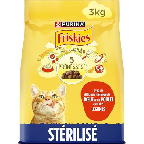 FRISKIES | Cat | Complete dry food for sterilized adult cats | Beef, Chicken and Vegetables | Complete food for sterilized cats | Bag | 3 kg - Image 3