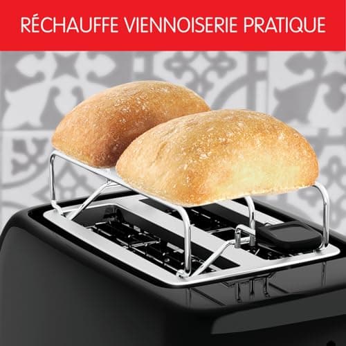 Moulinex Toaster with 2 wide slots, retro vintage design, 7 levels of gilding, Bakery warmer, raised lever, 3 functions with backlit buttons, Soleil LT301810 - Image 7