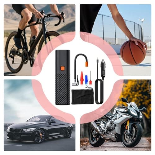 Gonfleur de Pneu Automobile,Compresseur pour Voitures | Pompe à Air pour Pneus,Pour Conduite Extérieure et Déplacements Vélo Véhicule Camion Moto SUV Camping-Car Voyage - Image 6