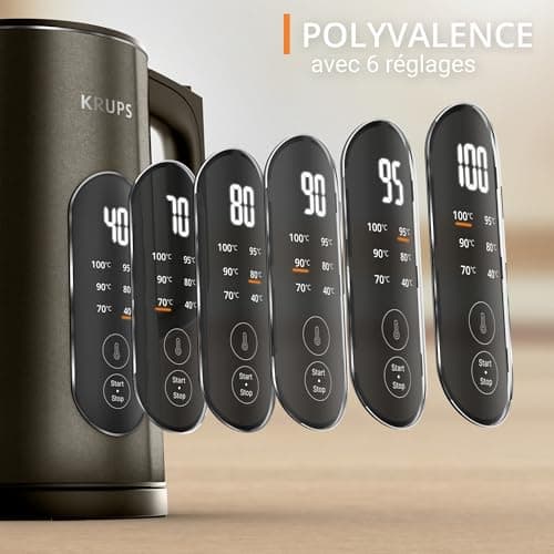 Krups Selection, Electric kettle, 6temperature, Real-time display, 30minutes warm keep, BW871FF0, Lioness - Image 4