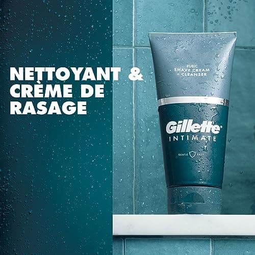 Gillette Intimate For Men 2-in-1 Shaving Cream & Intimate Cleanser For Good Intimate Hygiene, Against Pubic Hair Shaving Irritation, Dermatologically Tested, 177ml - Image 3