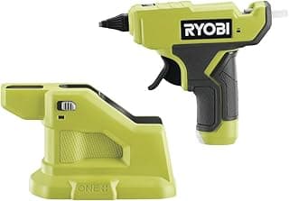 RYOBI - Pistolet à Colle avec Station De Chauffe Alimentée par 1 Batterie 18V One+ Mobile (Non Incluse), Ultra Compact - Chauffe En 4 Min - Bâtons de Colle Ø7mm (3 Inclus) - Pointe Ø1,8mm - RGLM18-0