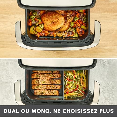 Moulinex Easy Fry Dual Flex, Air Fryer, Large Drawer 9L, Double Zone, Removable Divider, Up to 8 People, 7 Intuitive Programs, EZ9228F0, Black, Black - Image 5